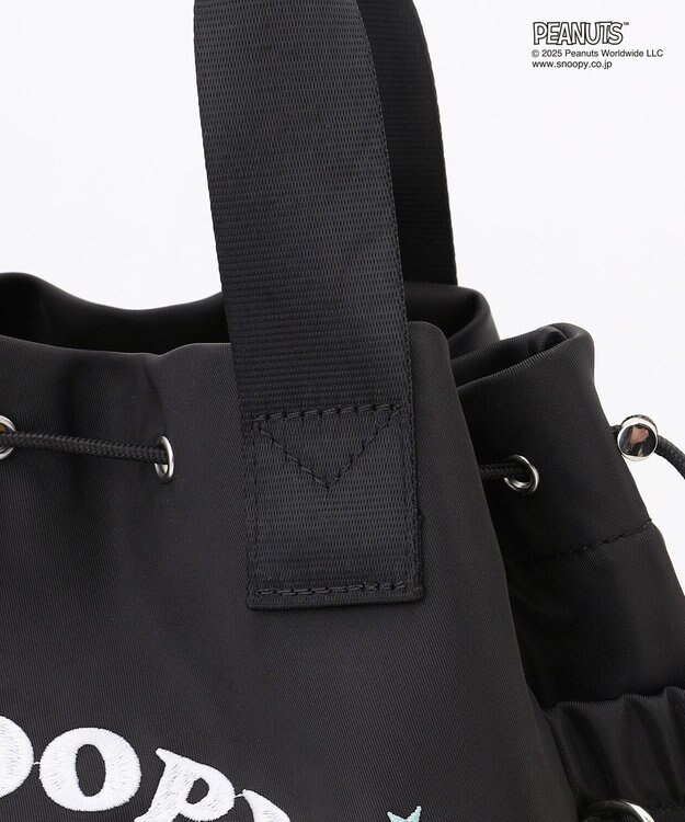 Y'SACCS SNOOPYデザイン 2way巾着トート(クッキー） ブラック