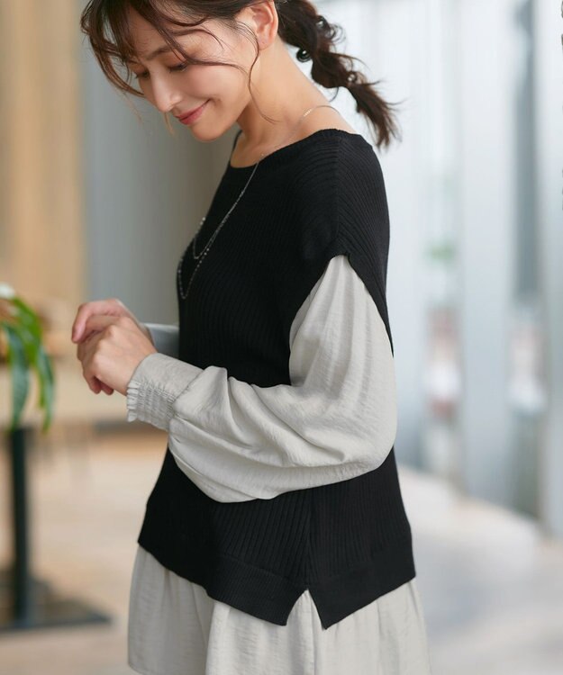 Tiaclasse ベストドッキングトップス ブラック×グレー