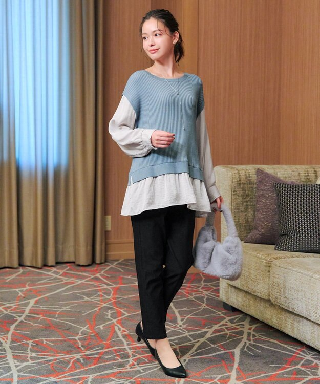 Tiaclasse ベストドッキングトップス ブルー×グレー