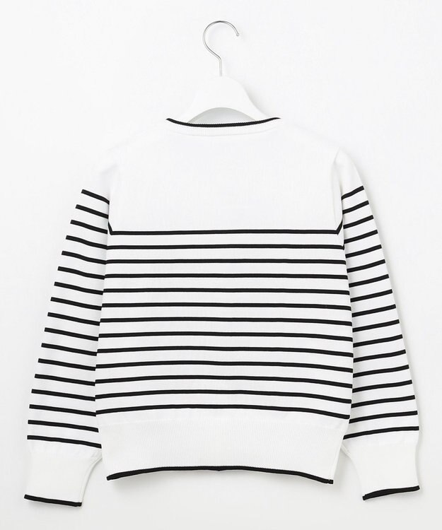 Feroux ロゴ刺繍ニット カーディガン ホワイト系ボーダー