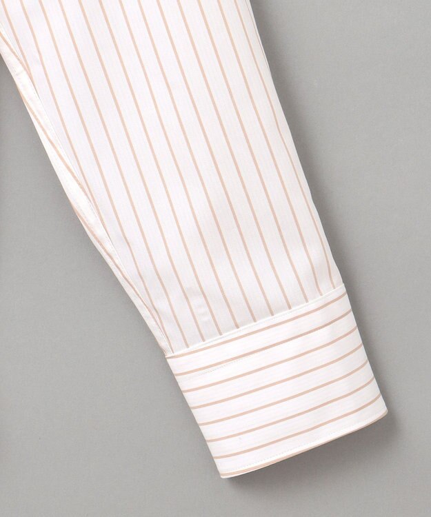 GOTAIRIKU 【形態安定】PREMIUMPLEATS_レギュラーカラー 通年ドレスシャツ（ボーダー） ダークブラウン系1