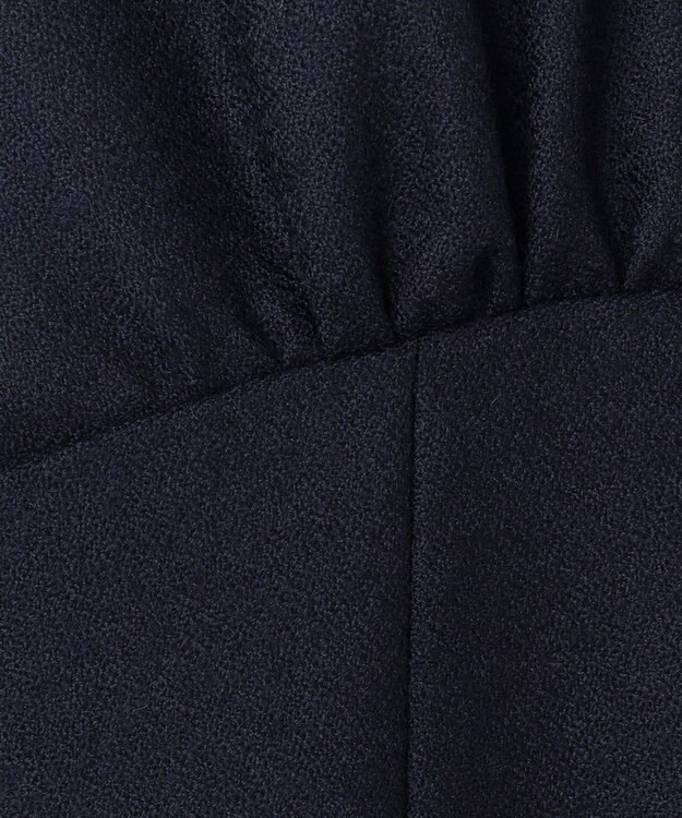 組曲 L 【WEB限定・KUMIKYOKU NAVY】ウールジョーゼット バンドカラーワンピース ネイビー系