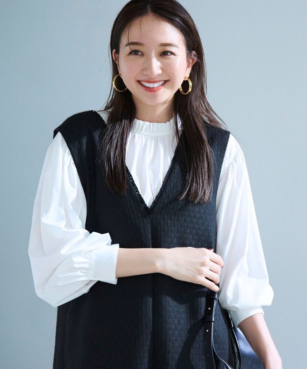 ANY L 【UVカット/抗菌防臭/速乾】エニィファンクション　フリルモックブラウス オフ