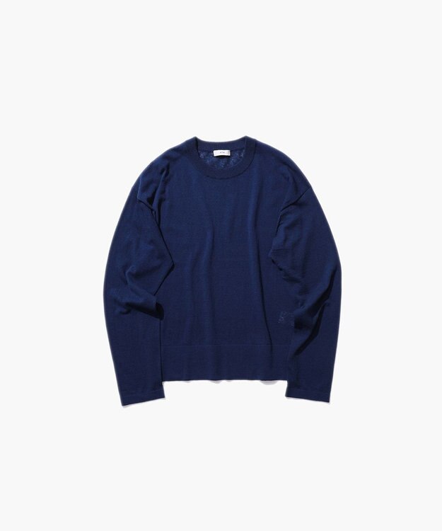 ATON RECYCLED FRESCA | クルーネック セーター NAVY
