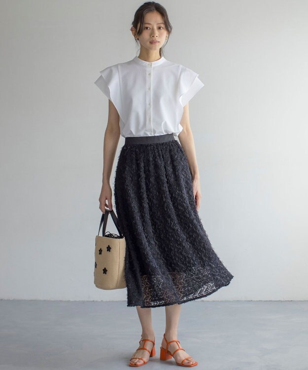 組曲 L フェザーチュール スカート ブラック系