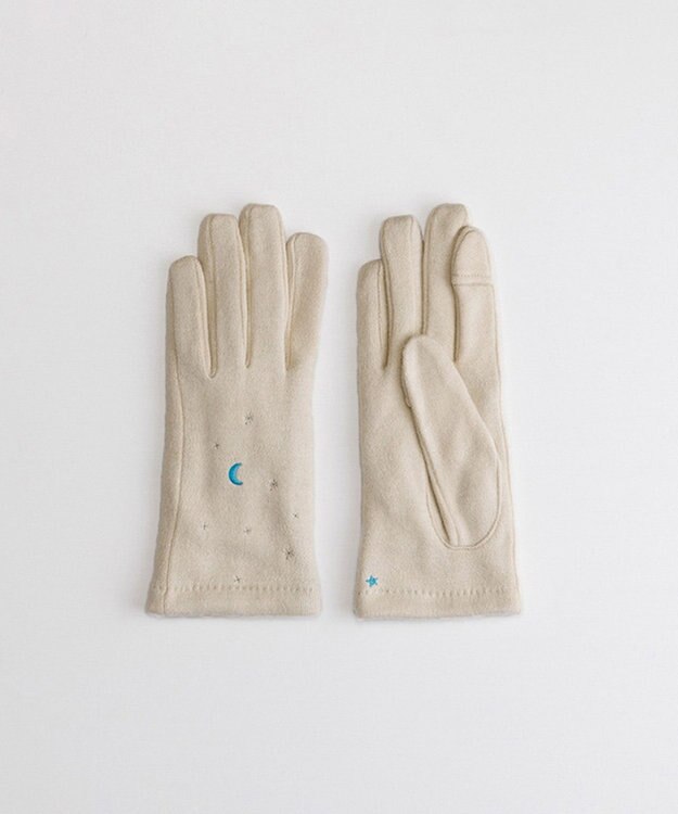 ORuKuBET 夜空刺繍ジャージグローブ(WOMEN)【タッチパネル対応】 アイボリー