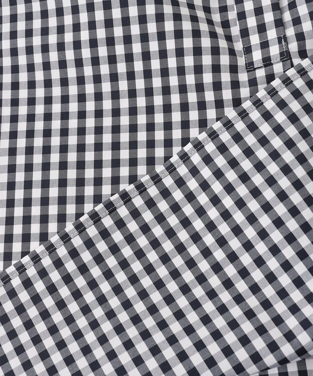 J.PRESS LADIES 【洗える・接触冷感・UVカット】エステネージュストライプ バンドカラーブラウス ホワイト×ネイビーギンガム系3