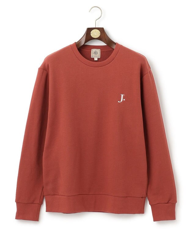 J.PRESS MEN 【WEB限定】J刺繍クルーネック スウェット レッド系