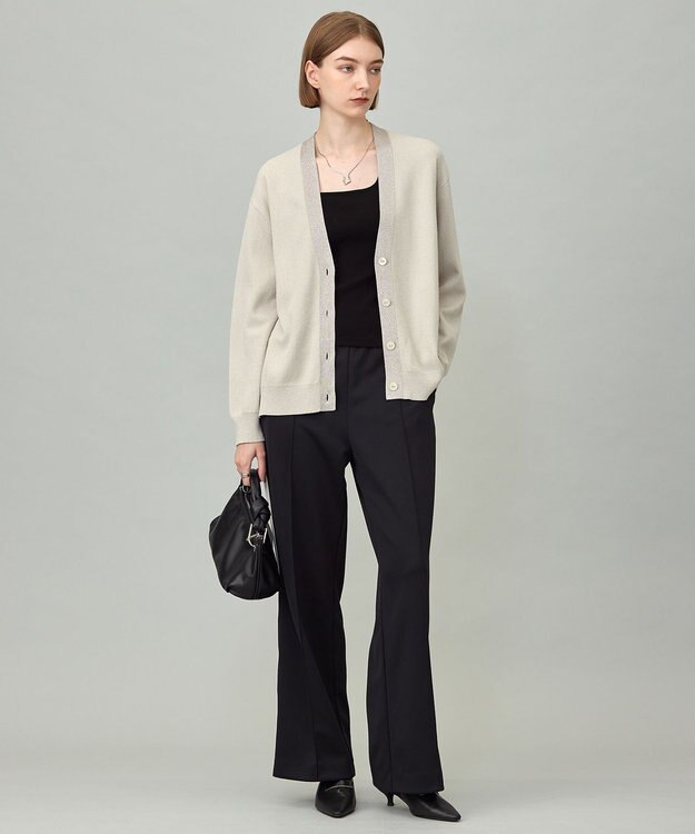 ICB 【洗える】【OUR WACOAL コラボ】カップイン スクエアネック タンクトップ ブラック系