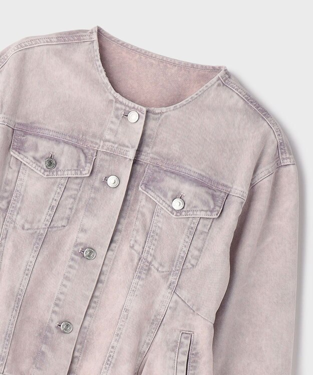 GRACE CONTINENTAL ペプラムデニムジャケット ピンク