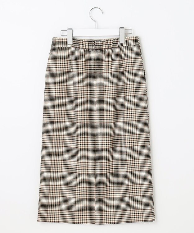 J.PRESS LADIES 【洗える】PL/Visストレッチチェック スカート ベージュ系3