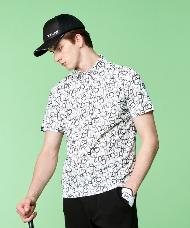 23区GOLF 【MEN】【吸水速乾】MOVEロゴ 半袖ポロシャツ ブラック系5