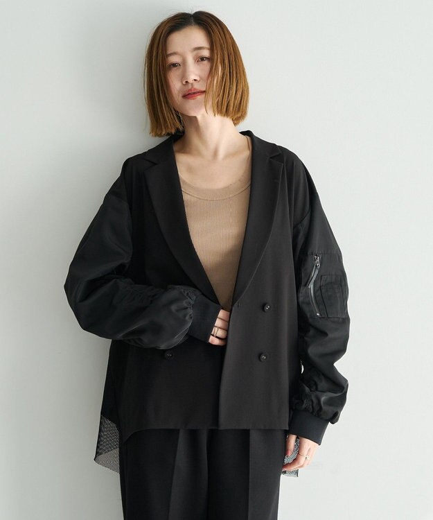 YECCA VECCA 異素材MIXテーラードジャケット Black