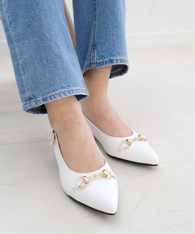 Pointer 日本製 本革ビット付きミュール オフホワイト