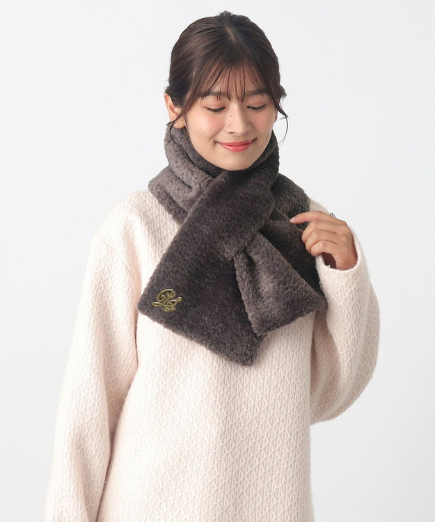 MOONBAT PAUL & JOE ACCESSOIRES フェイクファーブローチマフラー