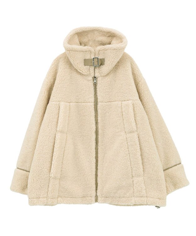 earth music&ecology ボアZIPブルゾン Ivory