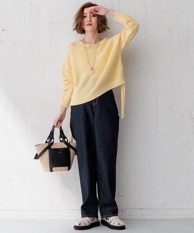 23区 【CLASSY.6月号掲載/洗える】23区DENIM コクーンシルエット パンツ ネイビー系