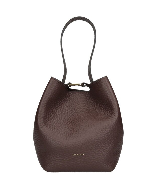 INTER-CHAUSSURES 【LORISTELLA】シュリンクレザーバケットバッグ ダークブラウン