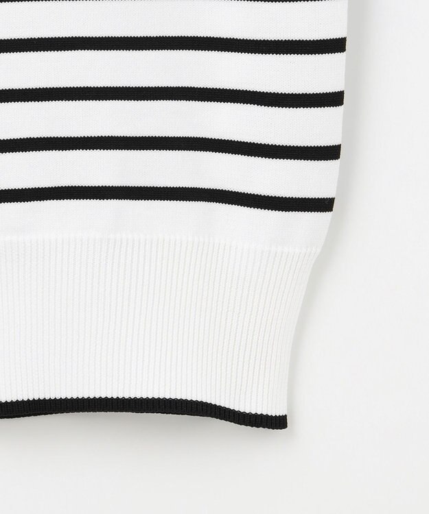 Feroux ロゴ刺繍ニット カーディガン ホワイト系ボーダー