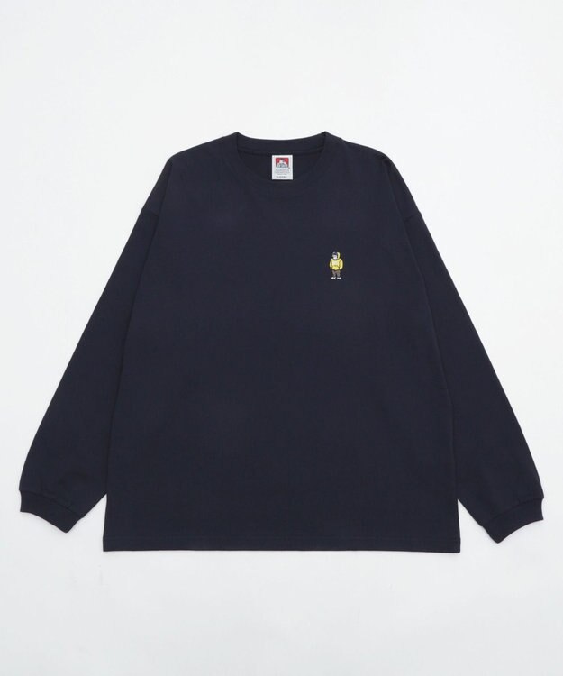 WEGO 【ユニセックス着用ITEM/MLサイズ展開】別注BENDAVISワンポイントT（LS） ネイビー