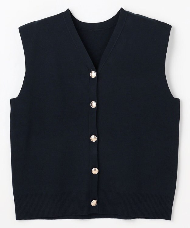 ANY メタルボタンニットベスト ネイビー