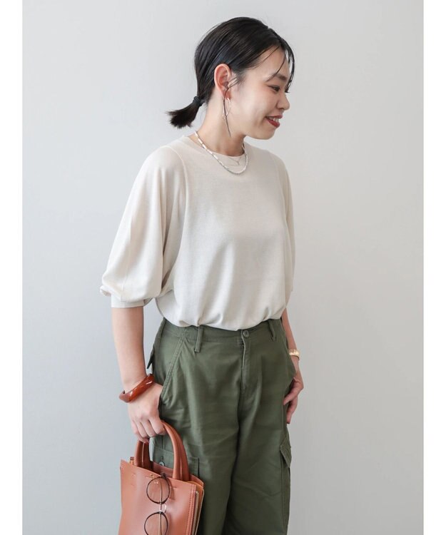 AMERICAN HOLIC ドルマンハイゲージニットプルオーバー Ivory