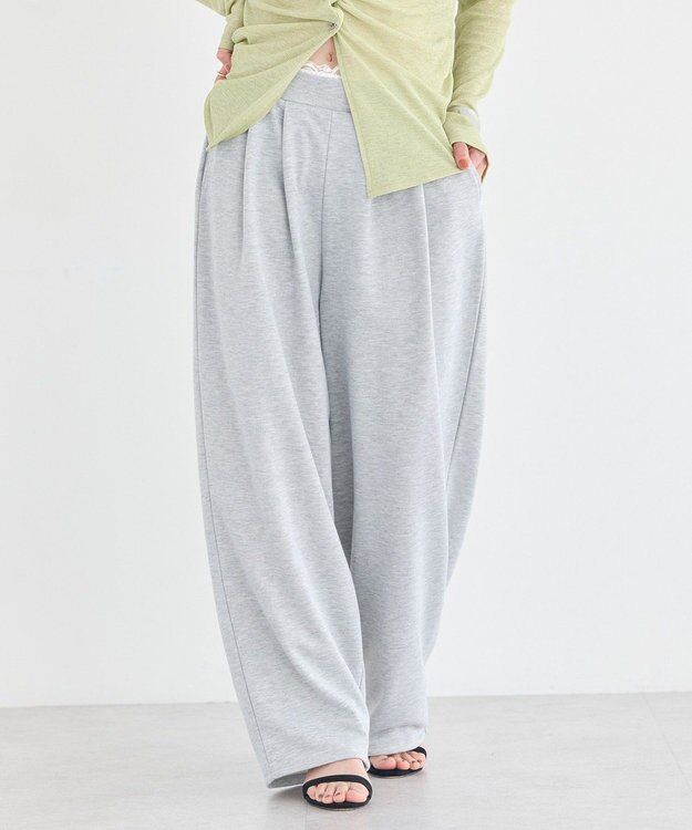 earth music&ecology レースレイヤード風スウェットパンツ Gray Mixture