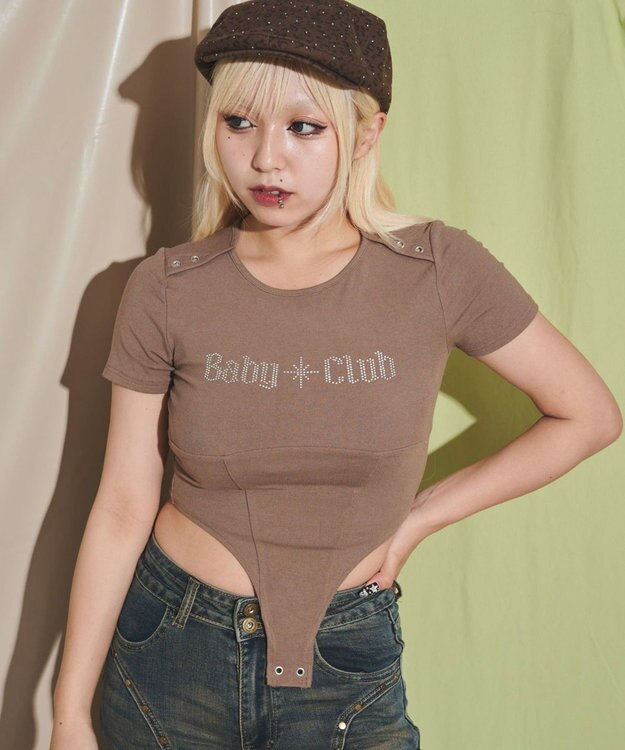 WEGO ボディスーツピチＴ ブラウン