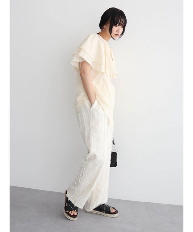 Green Parks ＫＢＦ　フリルブラウス Ivory