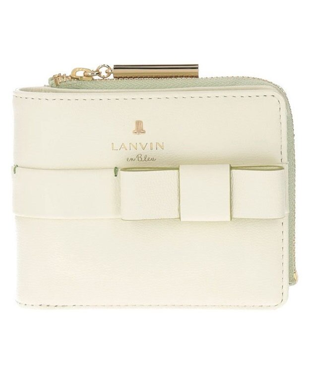 LANVIN en Bleu シャリテ ラウンド二つ折り財布 アイボリー