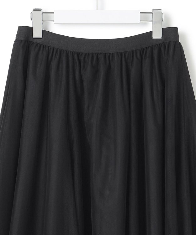 23区 【洗える】ソフトチュール スカート ブラック系