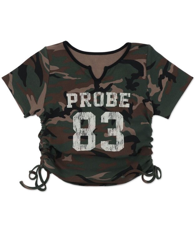 WEGO キーネックサイドレースアップちびT 柄4