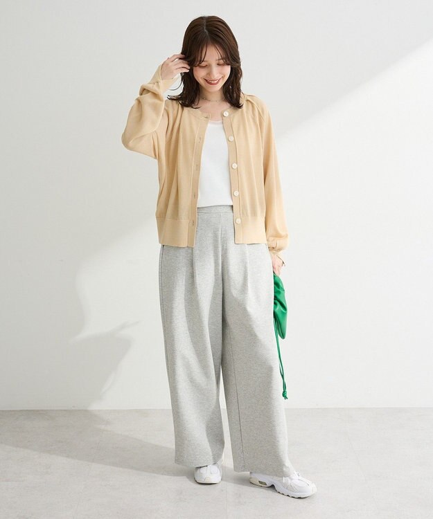 Green Parks 【しのばせカーデ】ポケッタブルＵＶカットニットカーディガン Beige