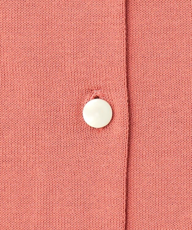 J.PRESS LADIES BASIC HT COTTON クルーネック カーディガン ローズピンク系