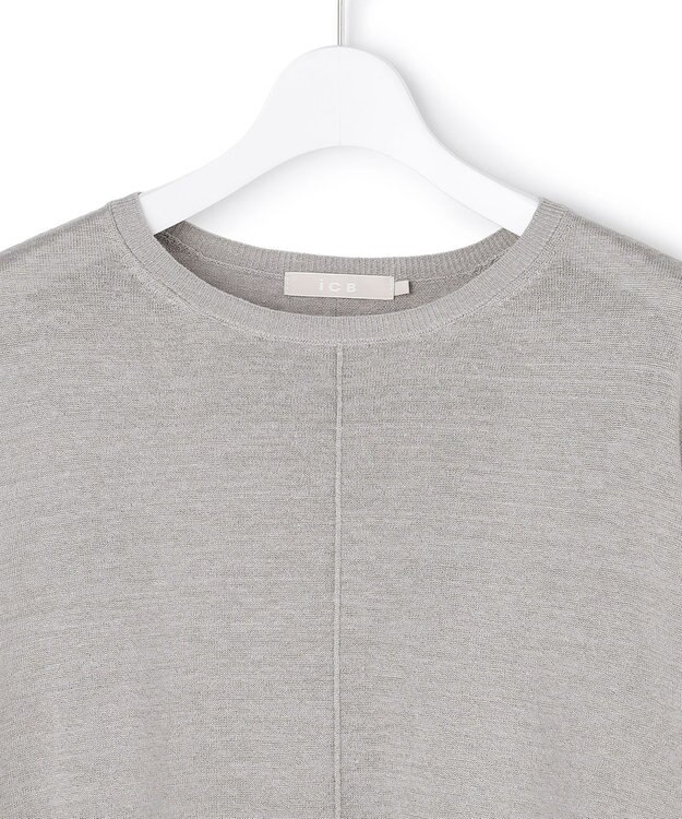 ICB 【先行予約】リネンレーヨンハイゲージ プルオーバーニット オリーブグレー