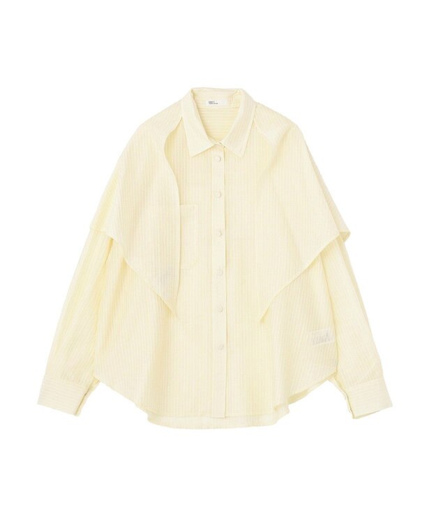 CRAFT STANDARD BOUTIQUE 【2点SET】スカーフ付きシアーストライプシャツ Stripe Yellow