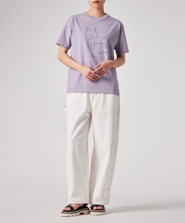 Paul Smith Drawn by Paul Cat Tシャツ ライラック