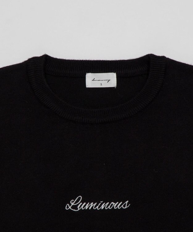 WEGO アクセ付きワンポイントニットプルオーバー（LS） ブラック