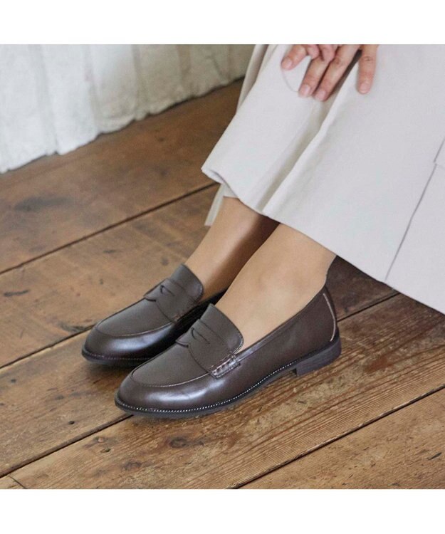 ing <ing>デザインコインローファー ダークブラウン