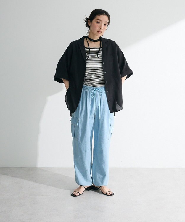 Green Parks ライトデニムカーゴパンツ Black