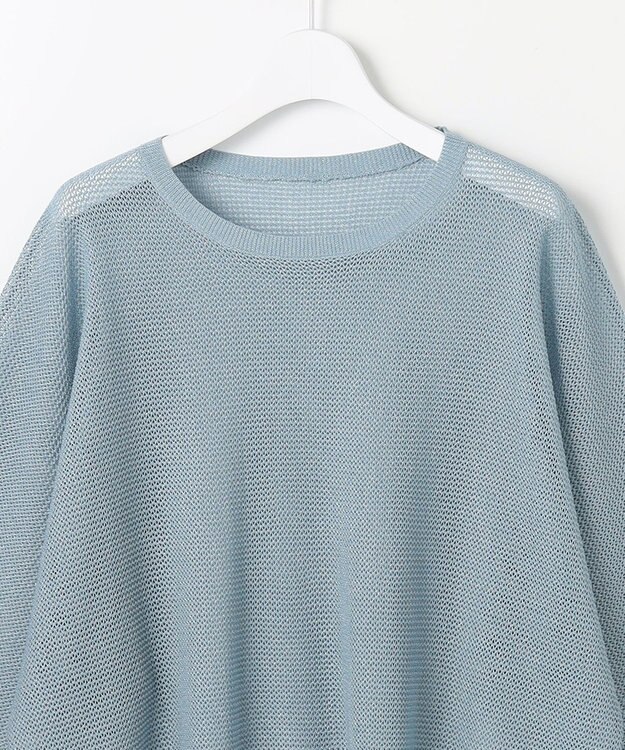 自由区 ライトメッシュ プルオーバー サックス