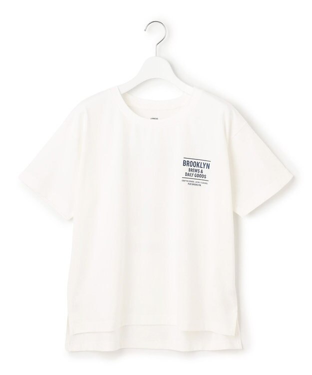 J.PRESS YORK STREET 【WOMEN】カフェロゴプリント Tシャツ ホワイト系