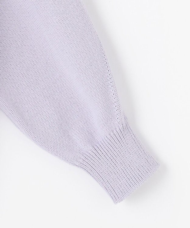 自由区 【XSサイズ～/洗える】コットンブレンドコード Vネックニット ライラック系