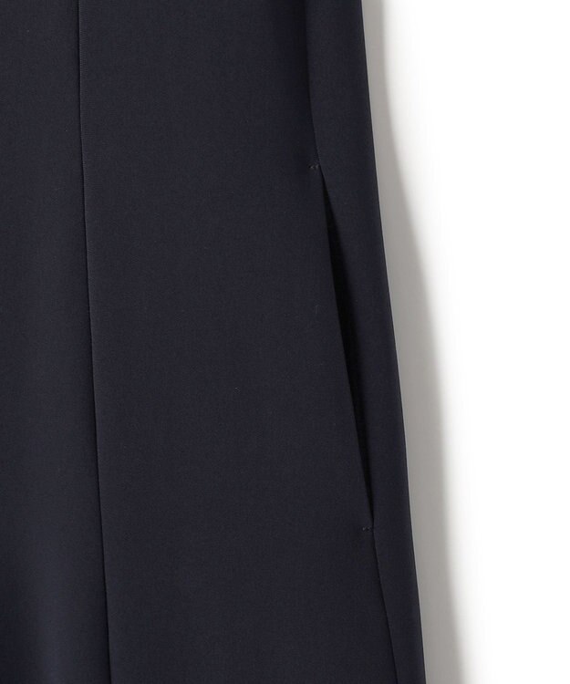 23区 【セットアップ対応/洗える】トリアセダブルジョーゼット 襟付き ワンピース ネイビー系