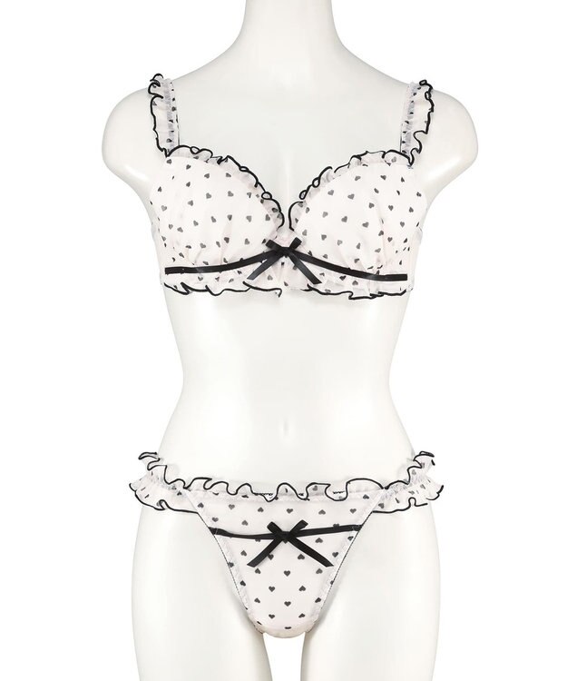 San-ai Resort（三愛水着楽園） 【WEB限定】フェミニンプティハートブラジャー＆ショーツセット 【northerly】 ホワイト