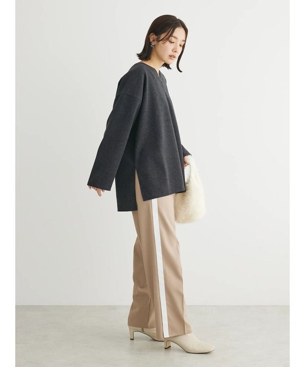 Green Parks 圧縮ポンチキーネックチュニック Dark Gray Mixture