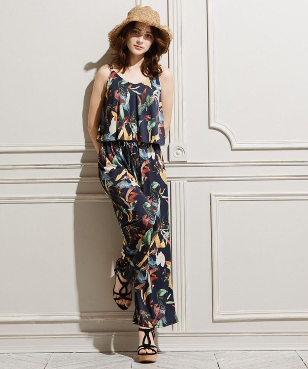 San-ai Resort（三愛水着楽園） ロングパンツセット　9M・11L　【Coral veil（コーラルヴェール）】 ネイビー