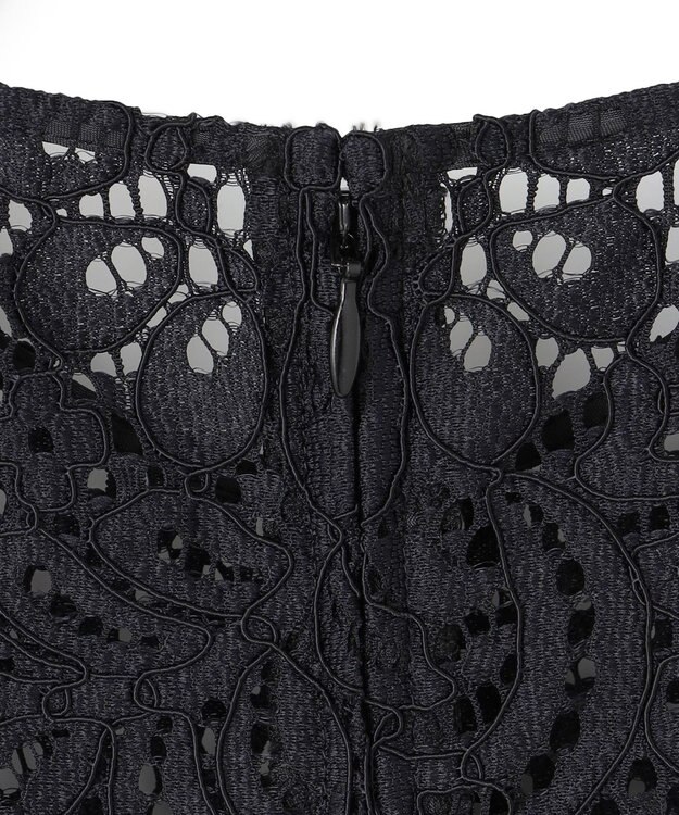 ICB L 【洗える】 ナイロンコードレース ブラウス ブラック系