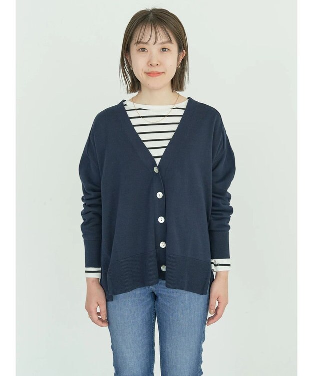 AMERICAN HOLIC ＵＶカットミディニットカーディガン Navy