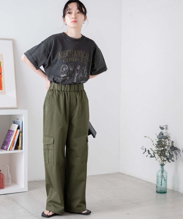 WEGO イージーワイドカーゴパンツ カーキ